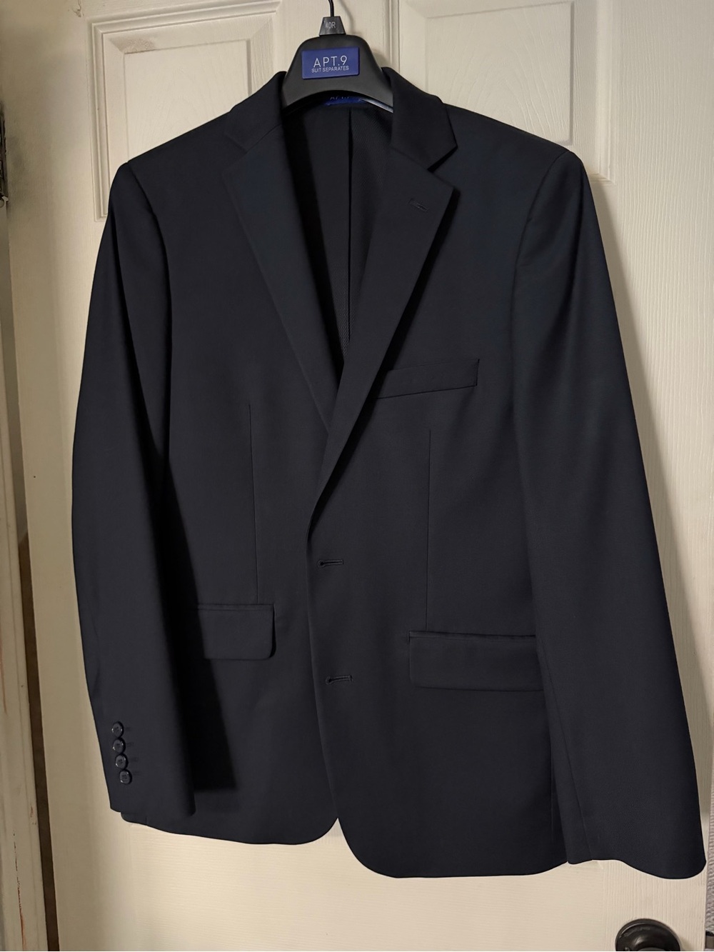 Apt. 9 Men's Black Single-Breasted Two-Button Suit Jacket